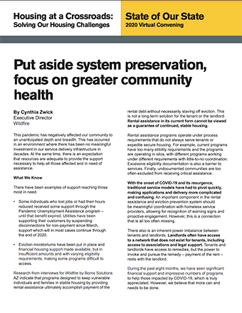 Put aside system preservation, focus on greater community health