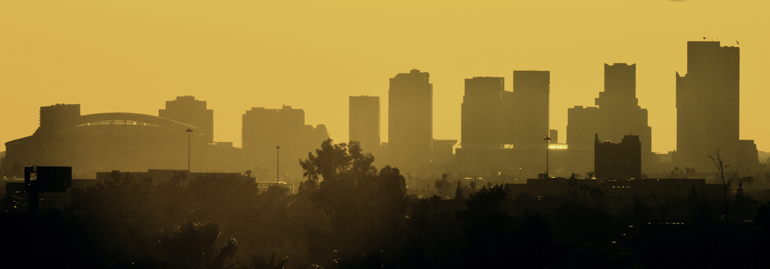 Downtown Phoenix at sunset