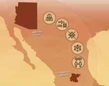 Map showing Arizona and Guanajuato