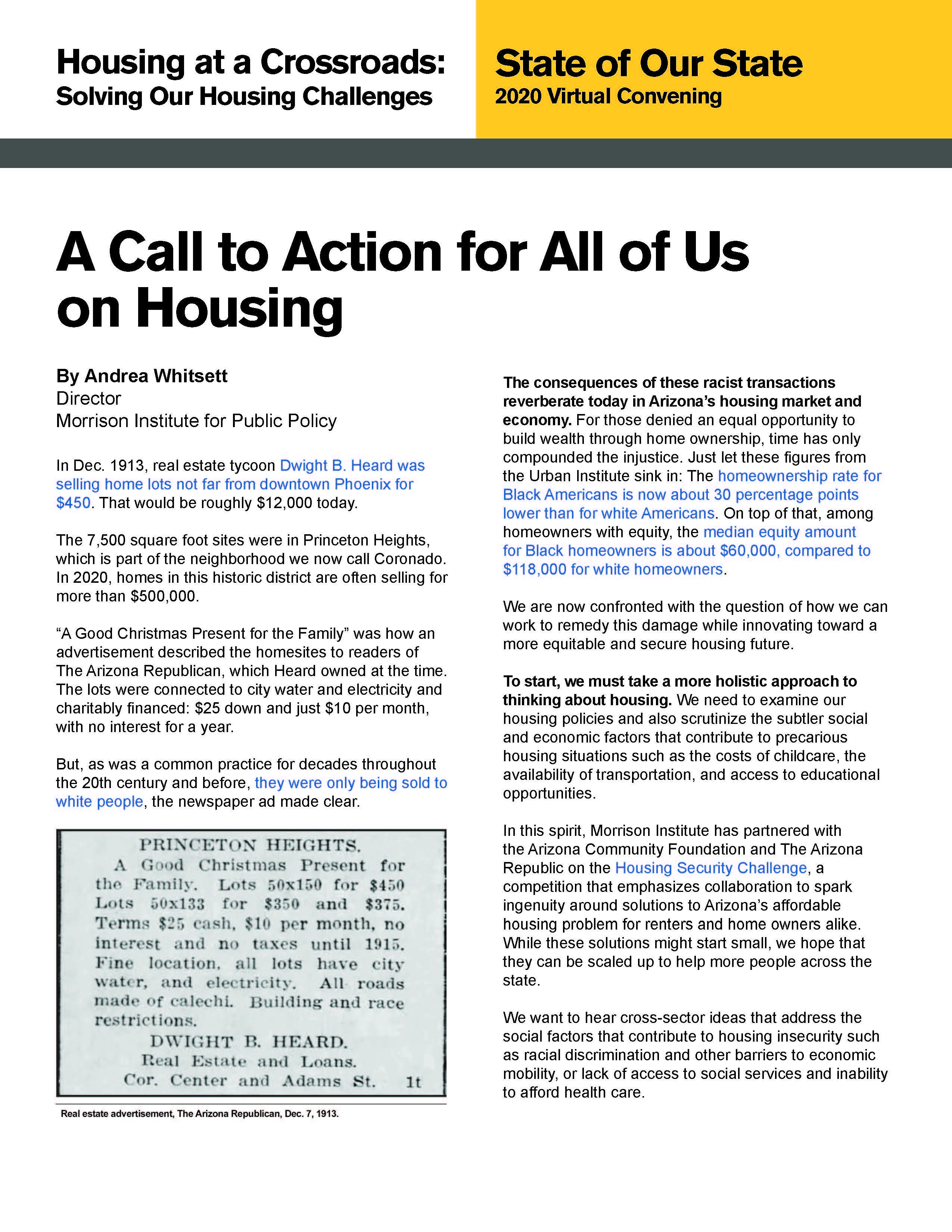 Andrea Whitsett A Call to Action for All of Us on Housing