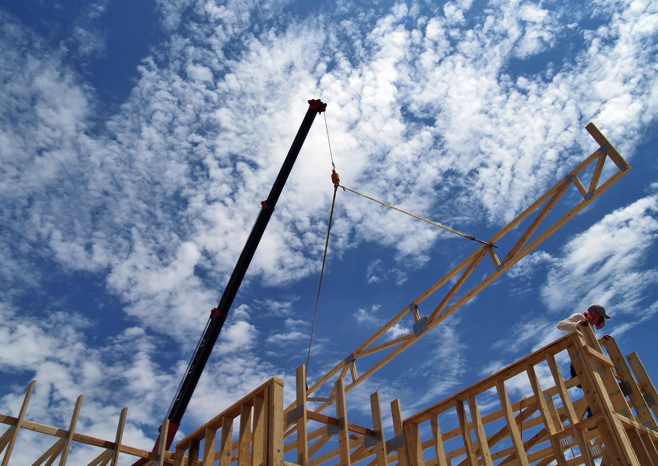 Construction crane in the sky