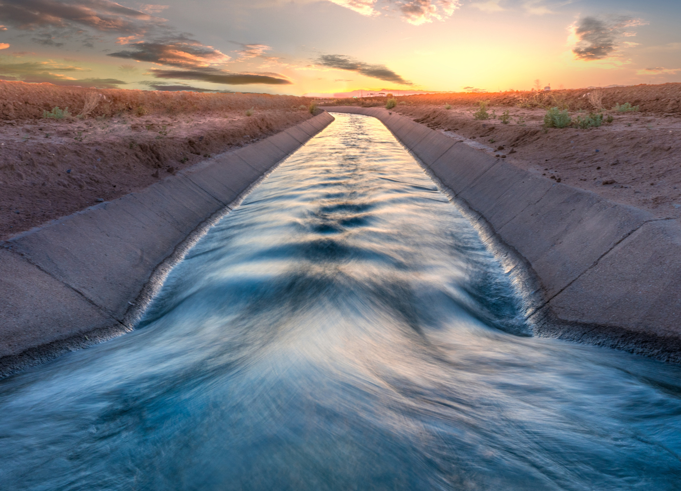 Canal through the Arizona desert