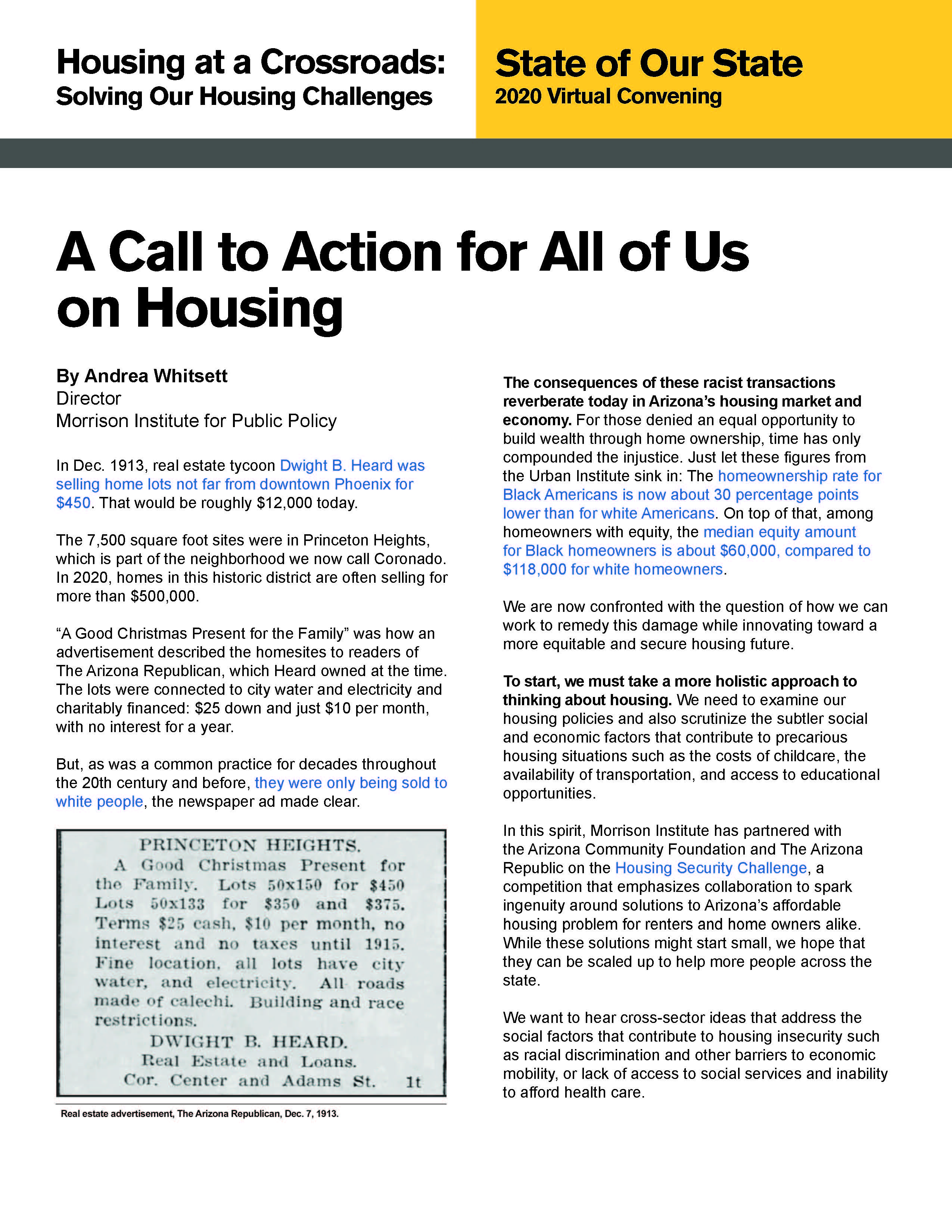 Andrea Whitsett A Call to Action for All of Us on Housing